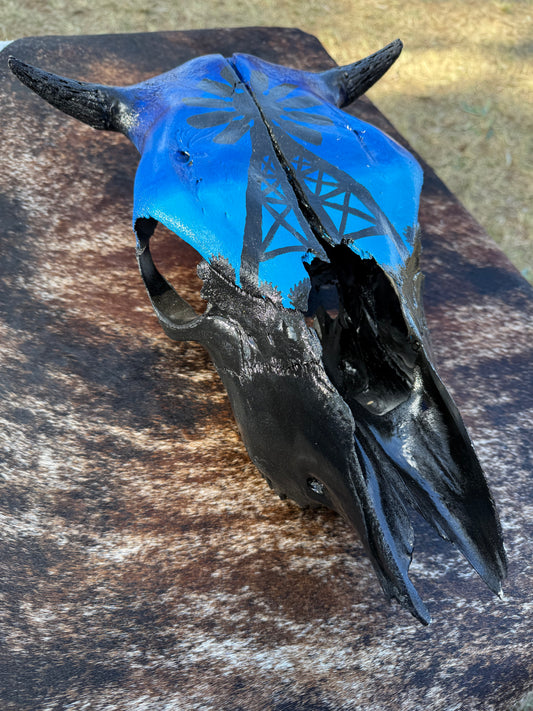 Painted Cow Skull