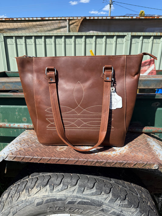 Boot Stitch Bag - burgundy