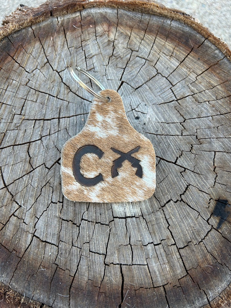 Branded Cattle Tag Key Rings