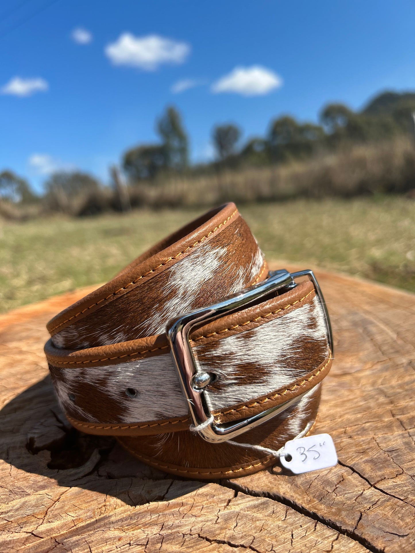 Cowhide Belt 10 - Tan 35"