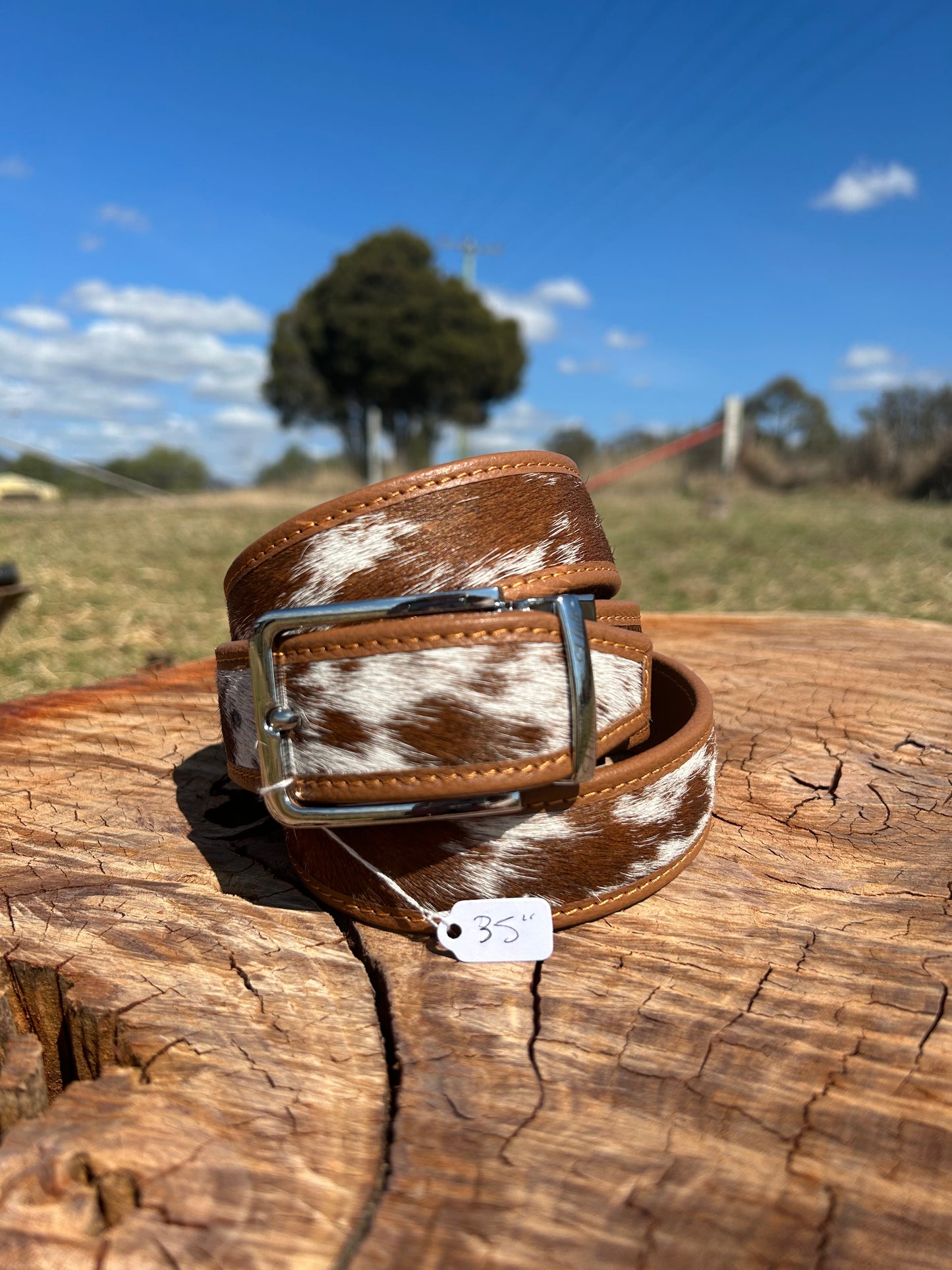 Cowhide Belt 10 - Tan 35"