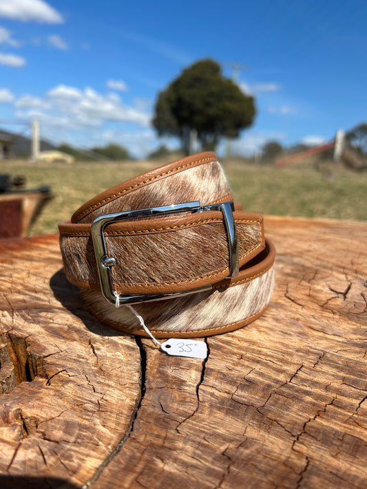 Cowhide Belt 11 - Tan 35"