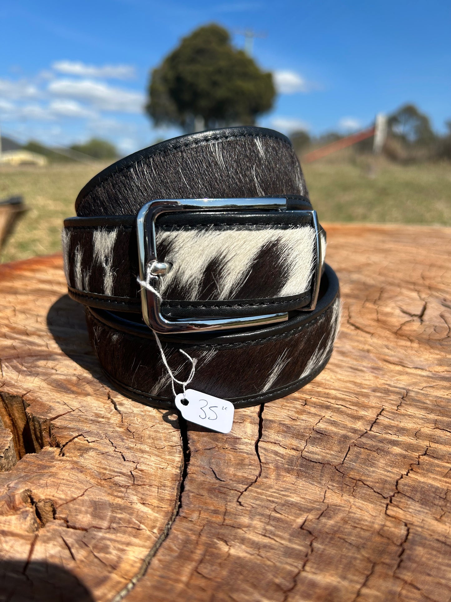 Cowhide Belt 15 - Black 35"