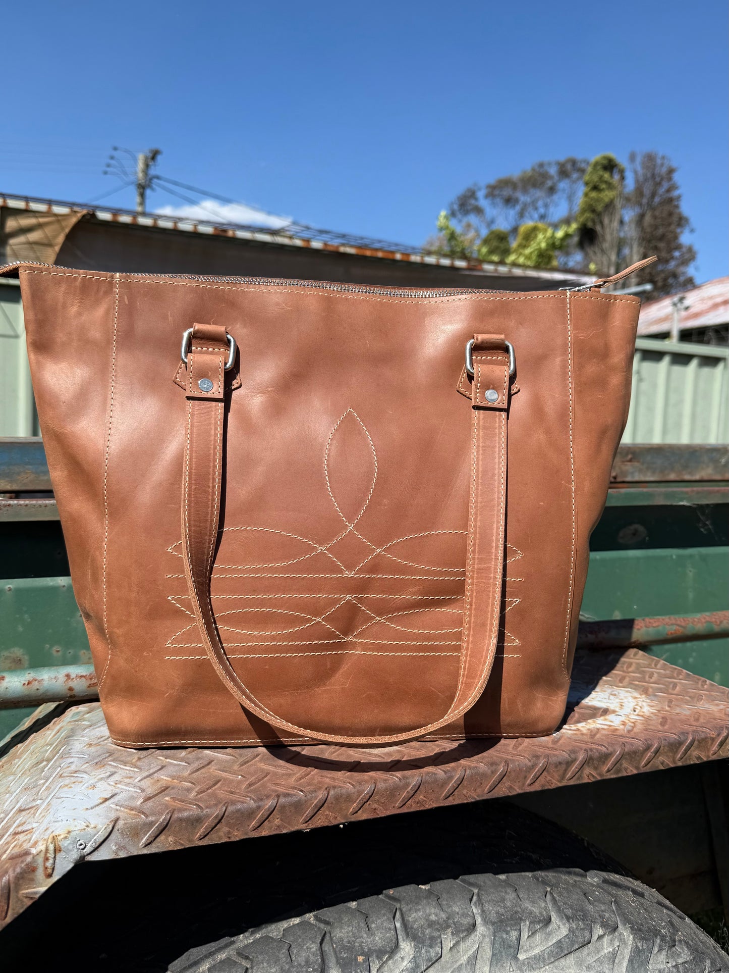 Boot Stitch Bag - tan