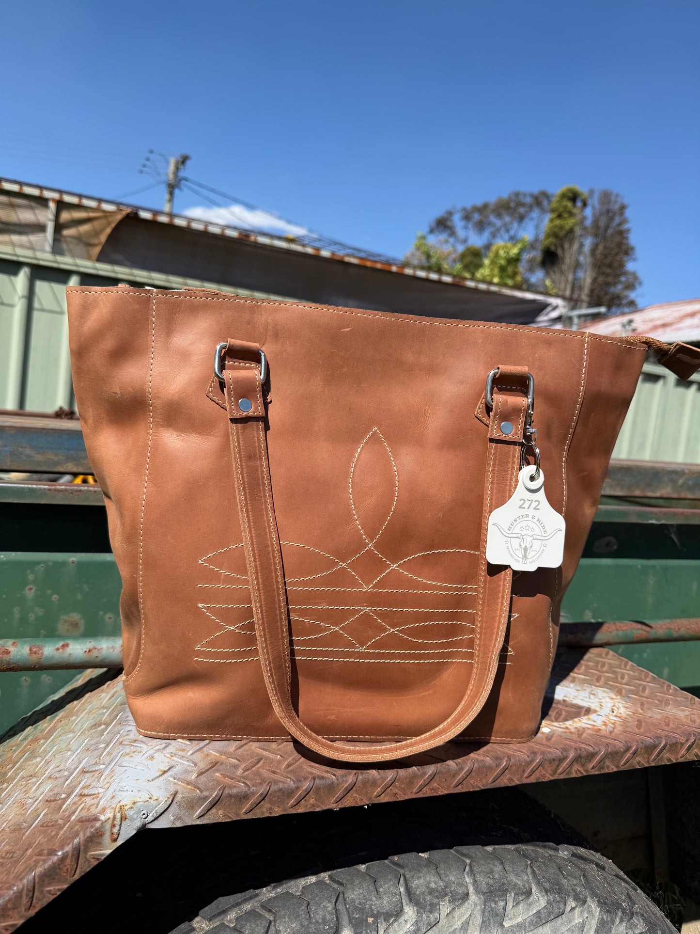 Boot Stitch Bag - tan