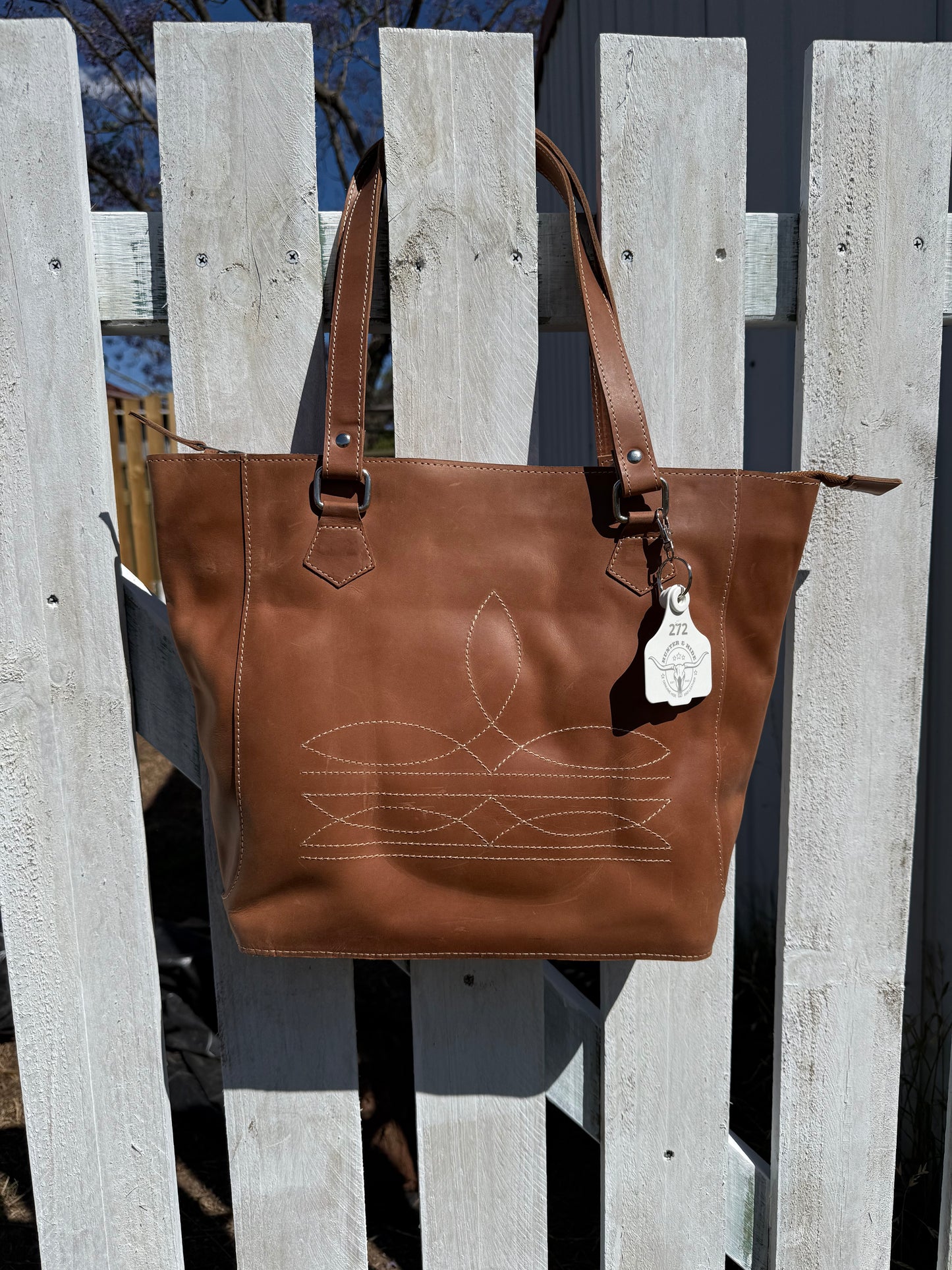 Boot Stitch Bag - tan