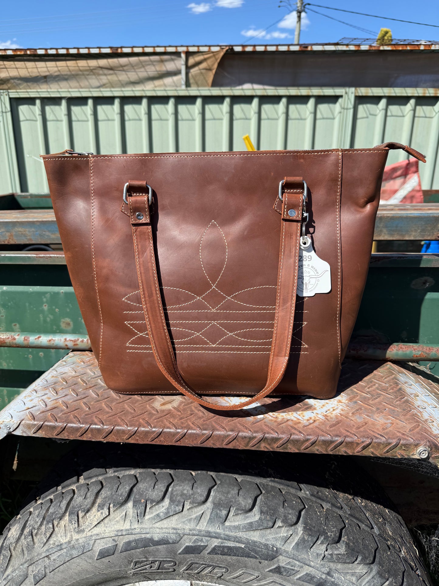 Boot Stitch Bag - burgundy