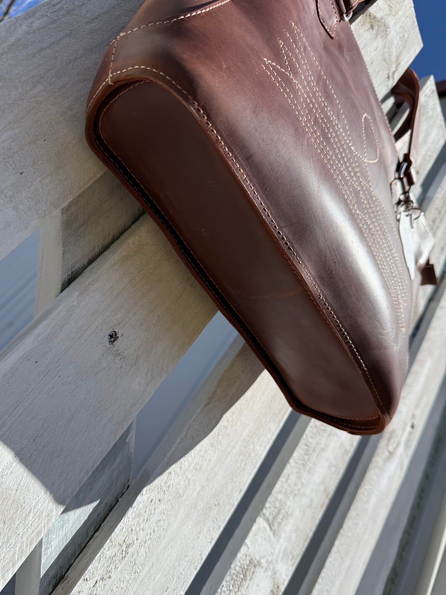 Boot Stitch Bag - burgundy