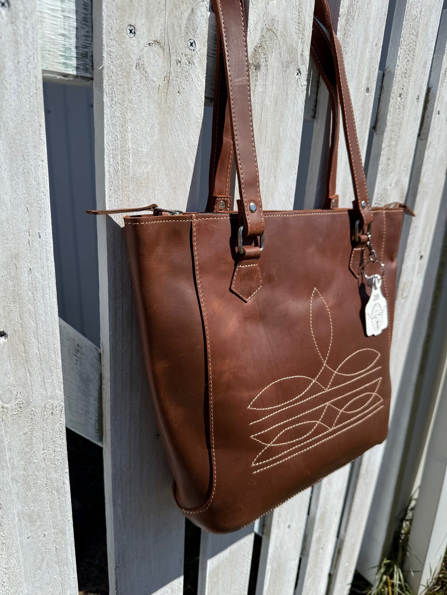 Boot Stitch Bag - burgundy