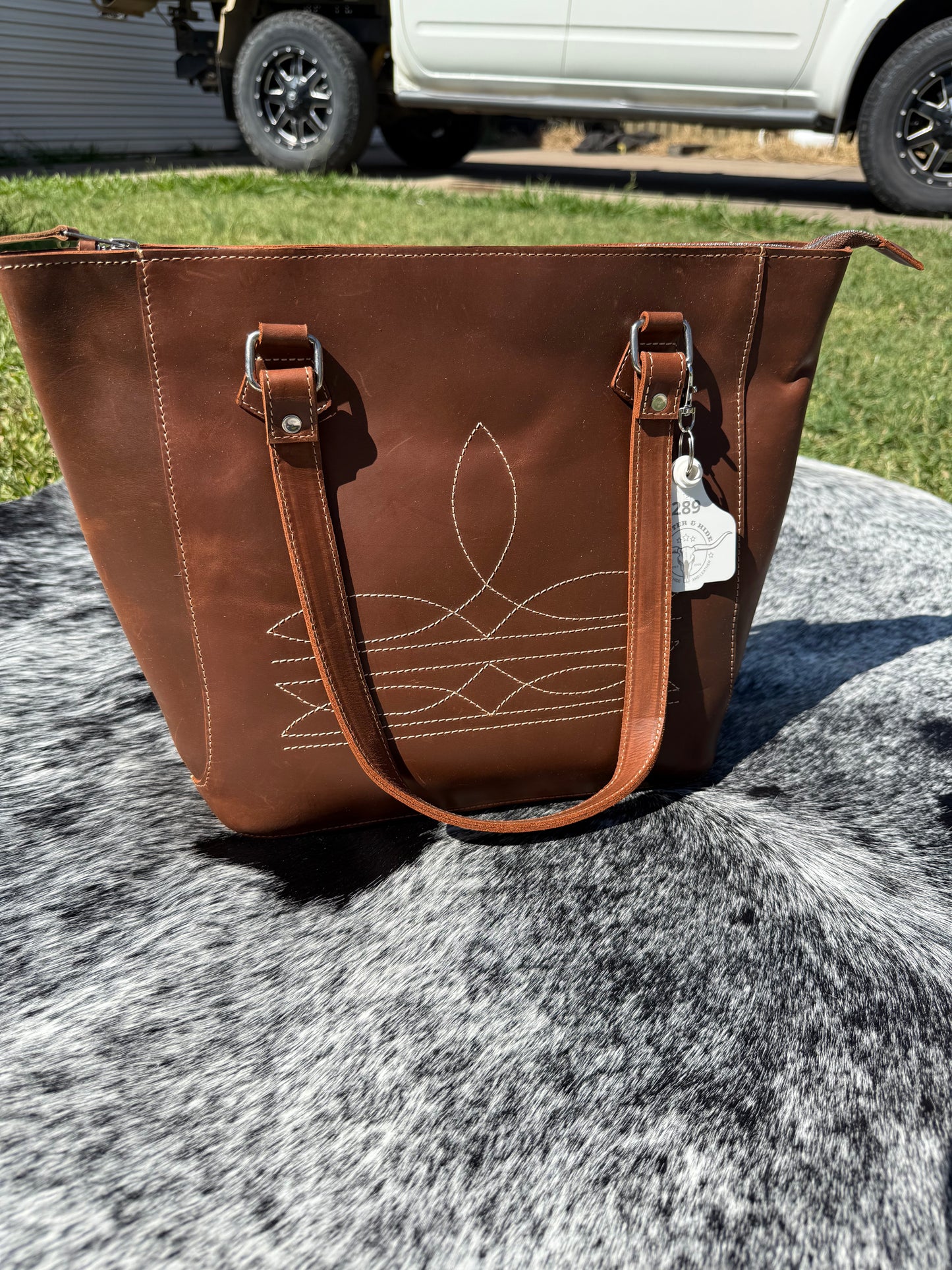 Boot Stitch Bag - Burgundy