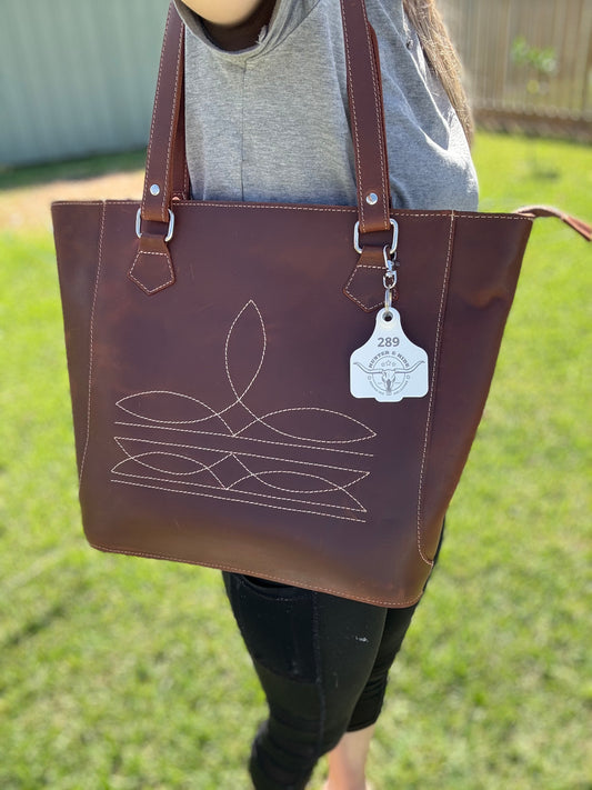 Boot Stitch Bag - Burgundy