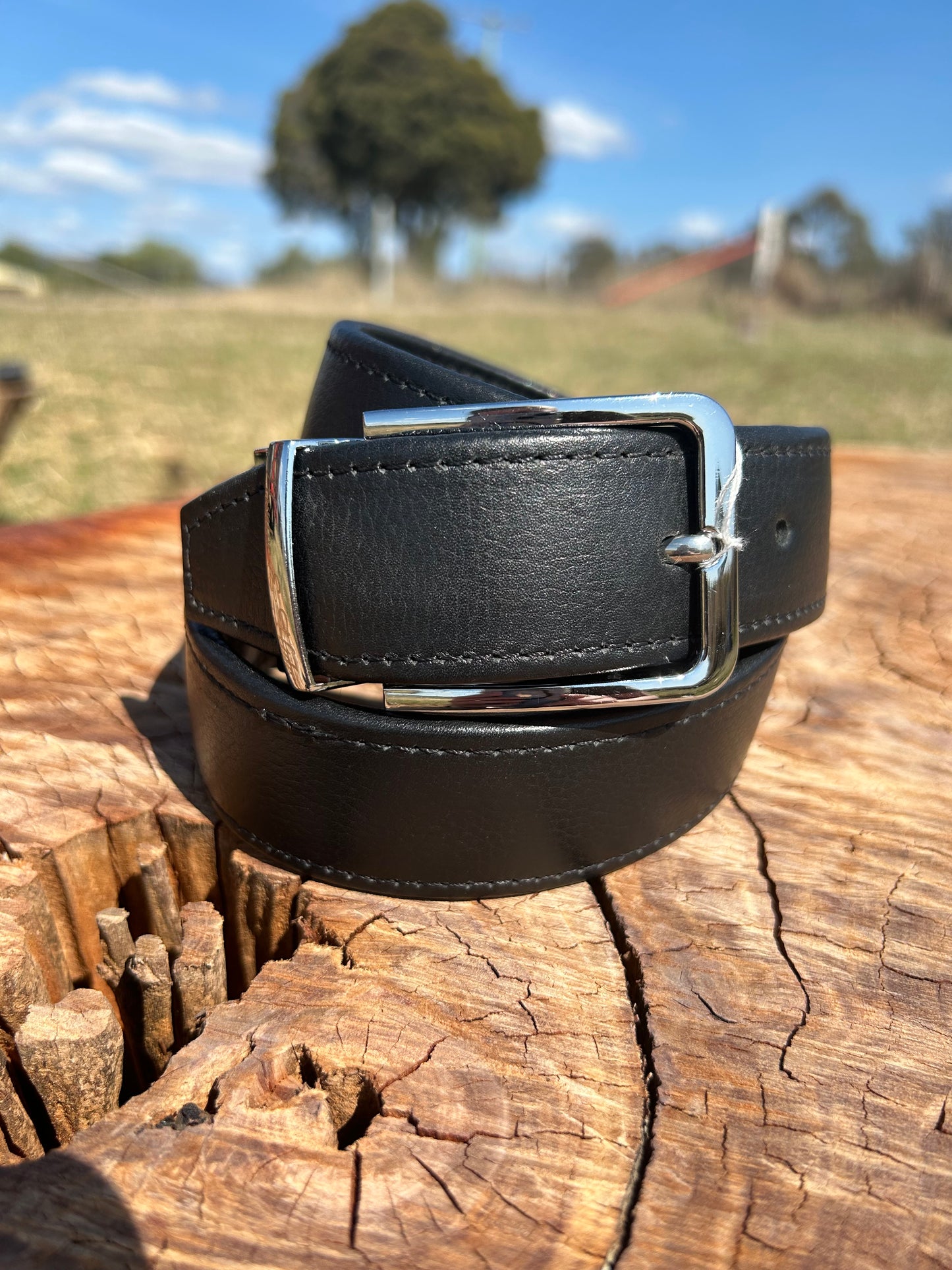 Cowhide Belt 15 - Black 35"