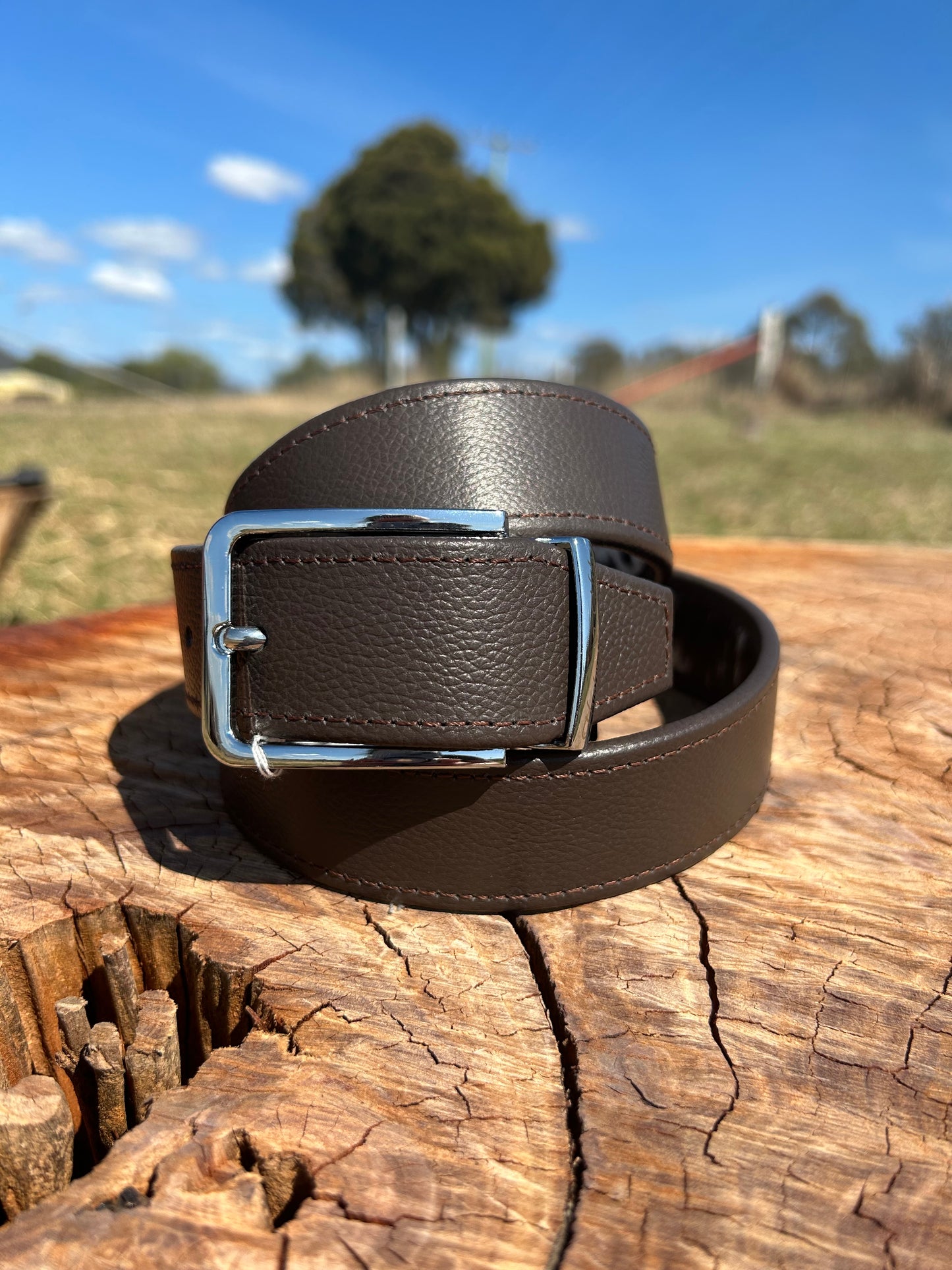 Cowhide Belt 18 - Brown 35"