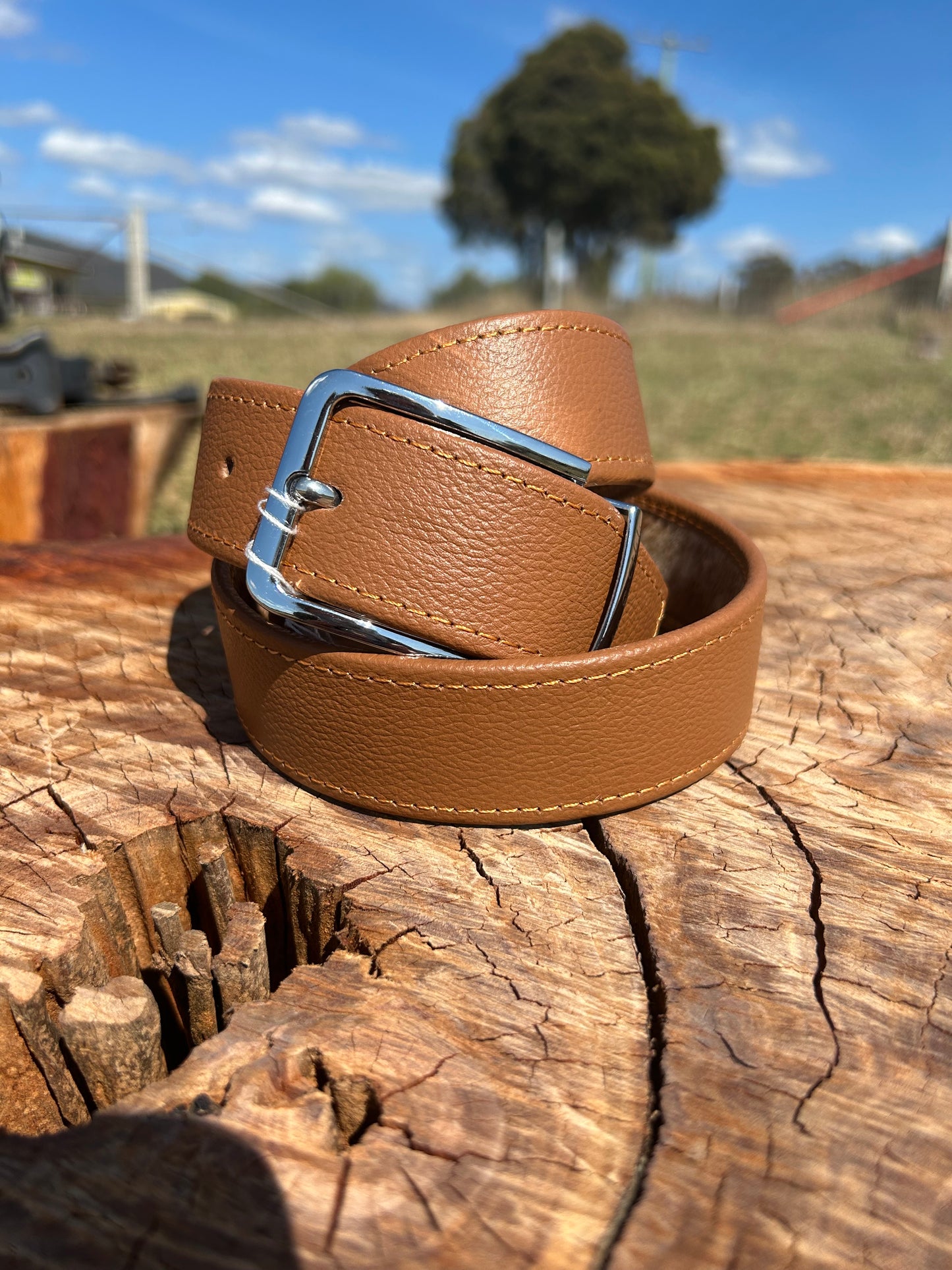 Cowhide Belt 11 - Tan 35"